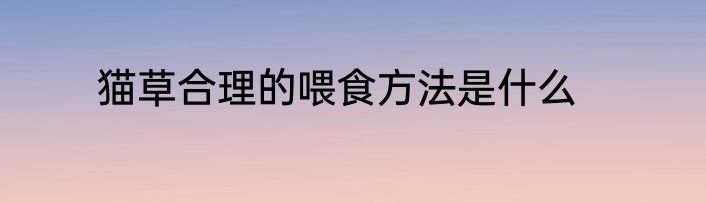 猫草合理的喂食方法是什么