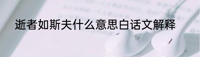 逝者如斯夫什么意思白话文解释