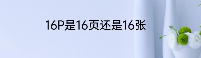 16P是16页还是16张