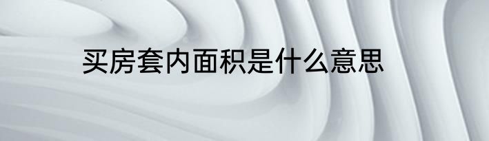 买房套内面积是什么意思