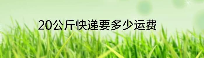 20公斤快递要多少运费