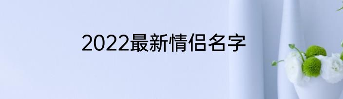 2022最新情侣名字