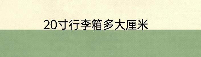 20寸行李箱多大厘米