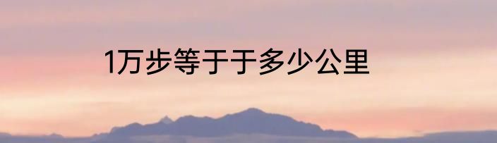 1万步等于于多少公里
