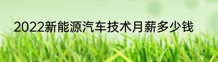 2022新能源汽车技术月薪多少钱