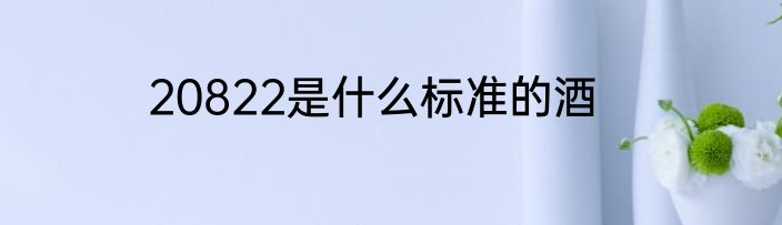 20822是什么标准的酒