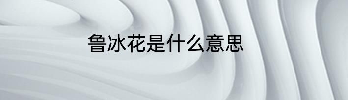 鲁冰花是什么意思