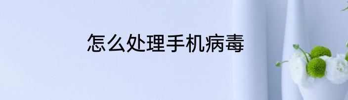 怎么处理手机病毒