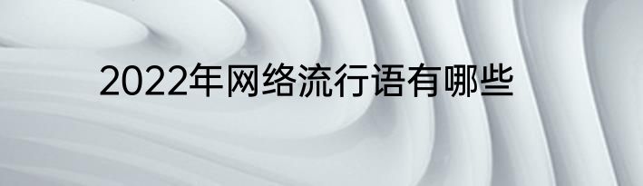 2022年网络流行语有哪些