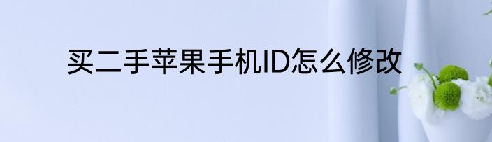 买二手苹果手机ID怎么修改