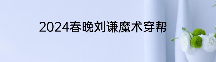 2024春晚刘谦魔术穿帮