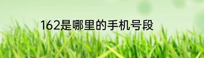 162是哪里的手机号段
