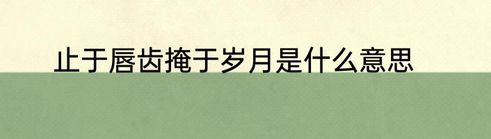 止于唇齿掩于岁月是什么意思