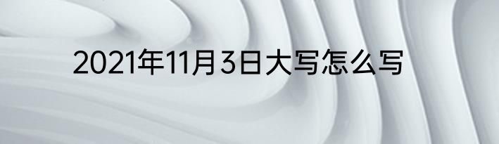 2021年11月3日大写怎么写