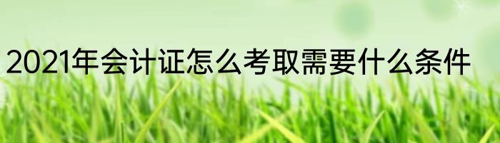 2021年会计证怎么考取需要什么条件