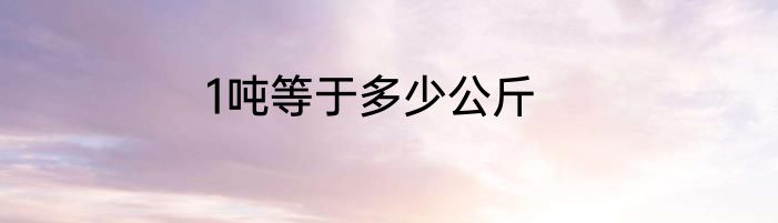 1吨等于多少公斤