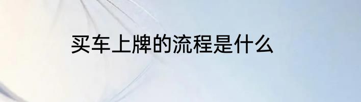 买车上牌的流程是什么