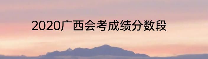 2020广西会考成绩分数段