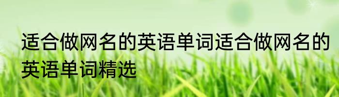 适合做网名的英语单词适合做网名的英语单词精选