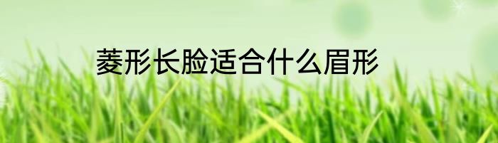 菱形长脸适合什么眉形