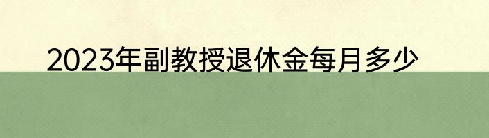 2023年副教授退休金每月多少