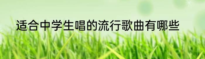 适合中学生唱的流行歌曲有哪些