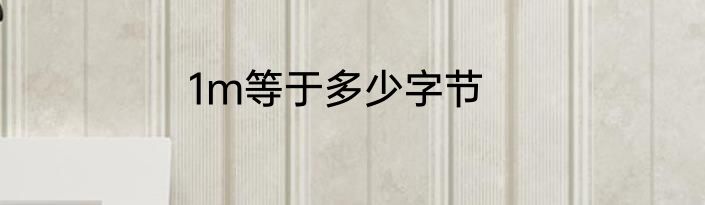 1m等于多少字节