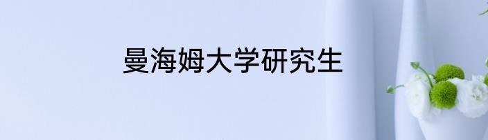 曼海姆大学研究生