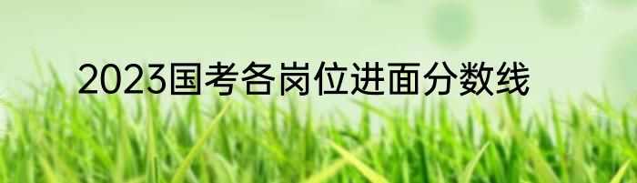 2023国考各岗位进面分数线