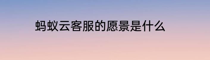 蚂蚁云客服的愿景是什么