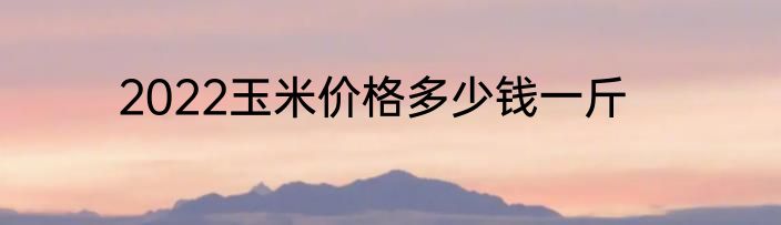 2022玉米价格多少钱一斤