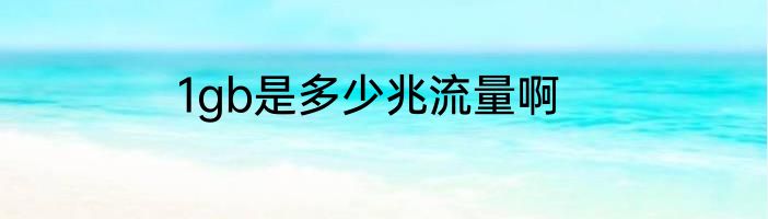 1gb是多少兆流量啊