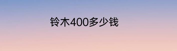 铃木400多少钱