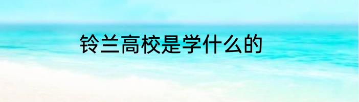 铃兰高校是学什么的