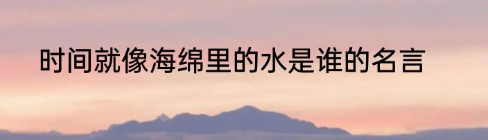 时间就像海绵里的水是谁的名言