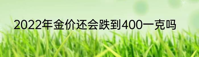 2022年金价还会跌到400一克吗