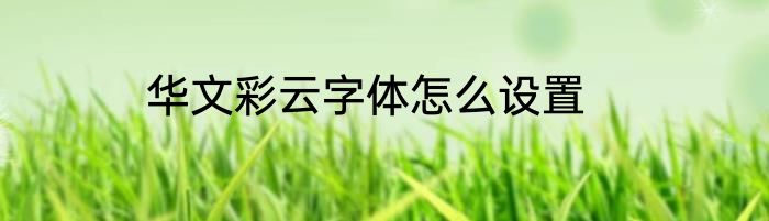 华文彩云字体怎么设置