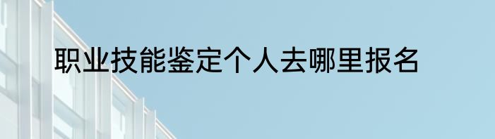职业技能鉴定个人去哪里报名