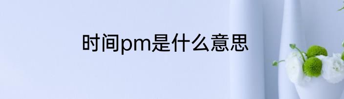 时间pm是什么意思