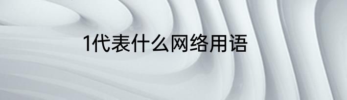 1代表什么网络用语