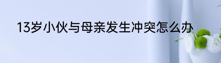 13岁小伙与母亲发生冲突怎么办