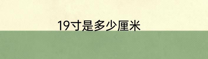 19寸是多少厘米