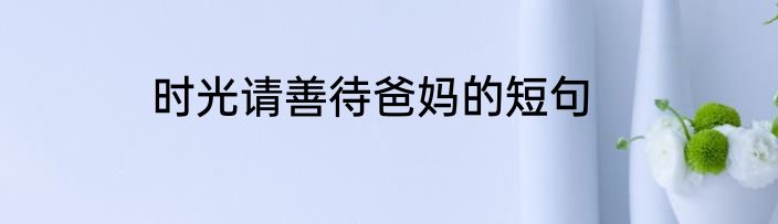 时光请善待爸妈的短句