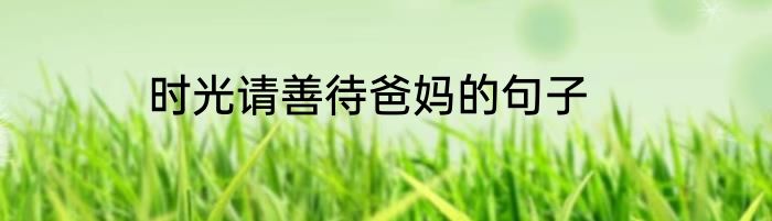 时光请善待爸妈的句子