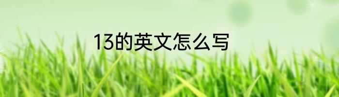 13的英文怎么写