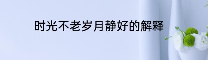 时光不老岁月静好的解释
