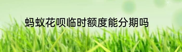 蚂蚁花呗临时额度能分期吗