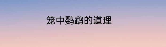 笼中鹦鹉的道理