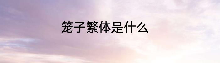 笼子繁体是什么