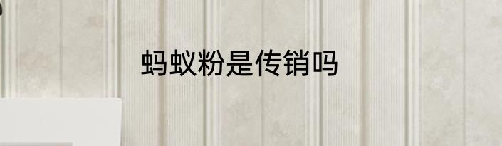 蚂蚁粉是传销吗